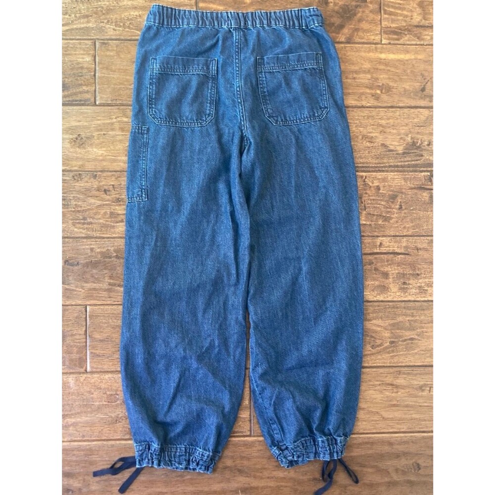 Pilcro by Anthropologie Utility Tie Ankle Denim Cargo Jeans Women 27 Relaxed - Picture 2 of 9